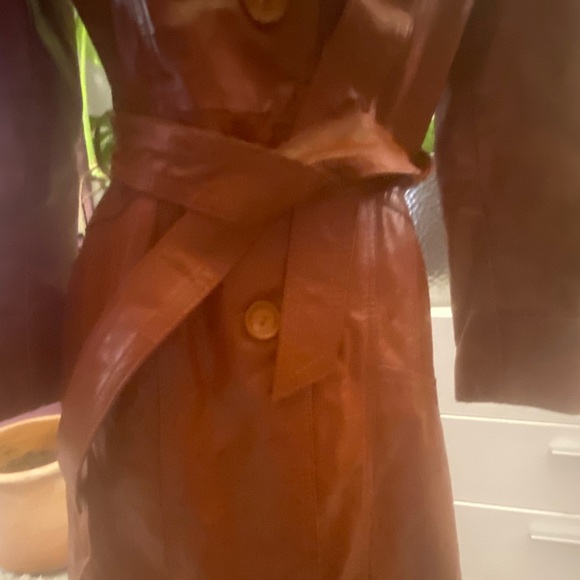 70s Vintage Prices of Oakland Genuine Leather Trench Coat - Picture 12 of 15